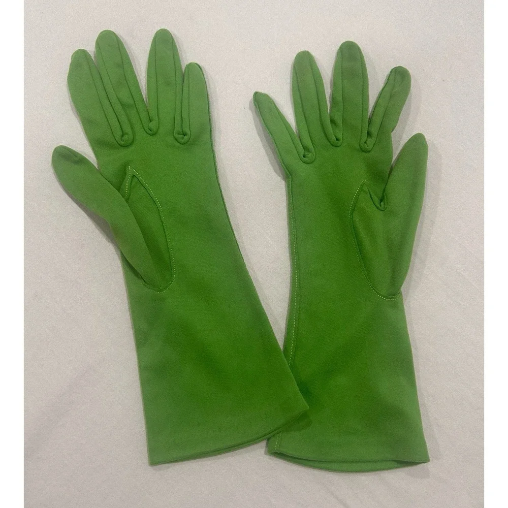Hansen Complexion Ladies Formal Pistachio Green Vtg Gloves 7 Small 1950s USA